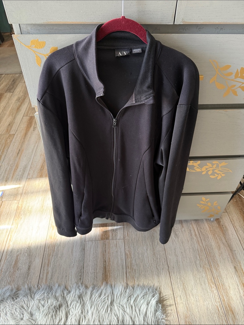 A/X Armani Exchange Men's Black Full-Zip Pullover Jacket